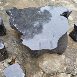 Bàn Ghế Đá Tự Nhiên Đá Lũa Đen