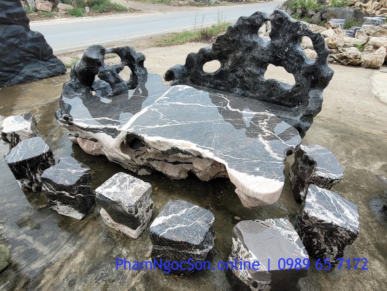 bàn ghế đá tự nhiên