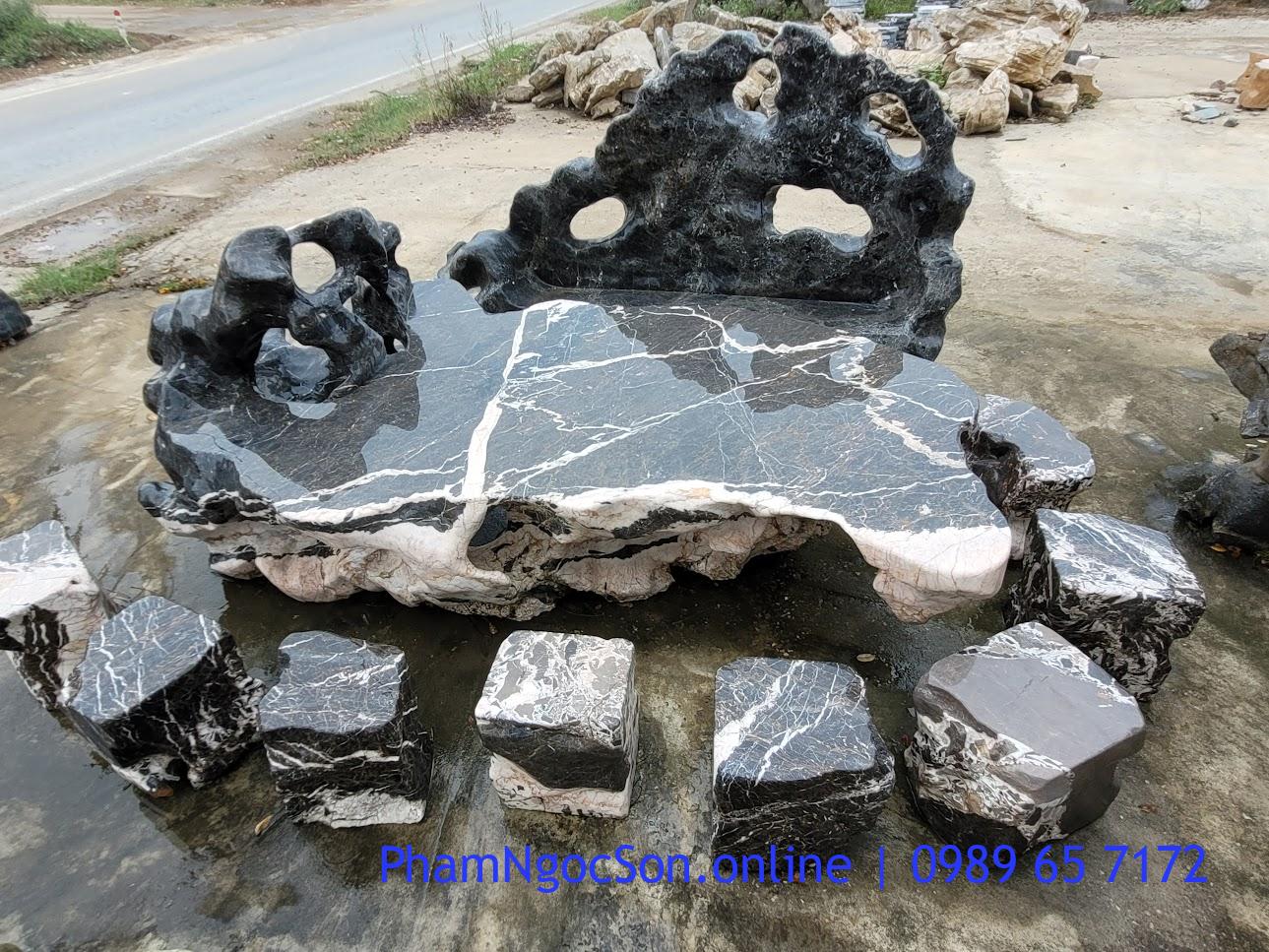 bàn ghế đá tự nhiên