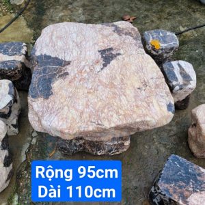 bộ bàn ghế đá tự nhiên báo hồng hòa bình