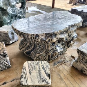 bàn ghế đá tự nhiên đá tuyết sơn