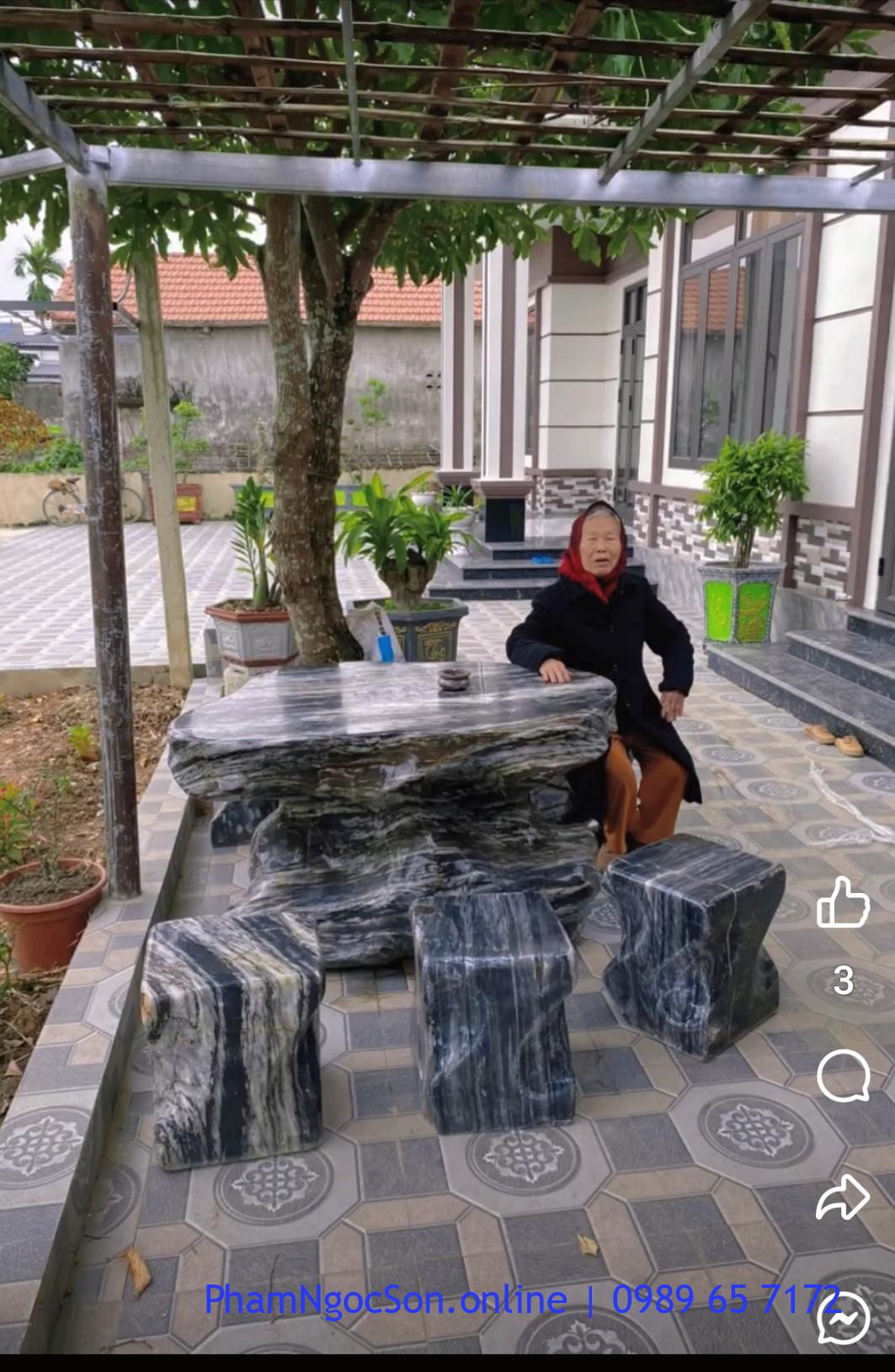 bàn ghế đá tự nhiên thanh hóa bán