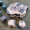 bộ bàn ghế đá tự nhiên báo hồng