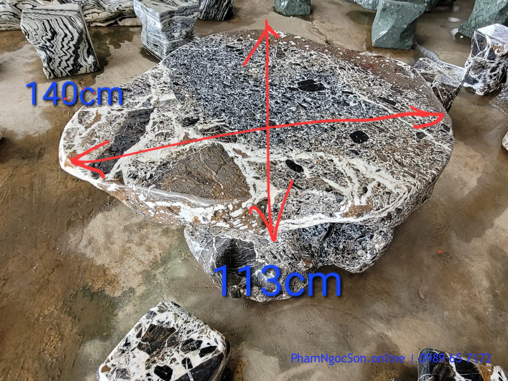 bàn ghế đá tự nhiên hoa trắng