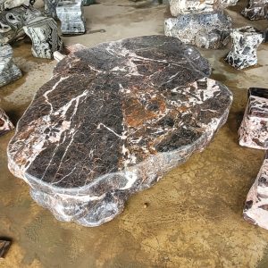 bàn ghế đá tự nhiên vân hồng