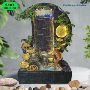 Thác nước phong thủy để phòng khách