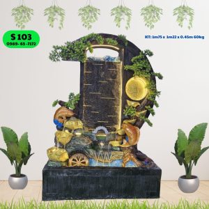 thác nước phong thủy de phòng khách