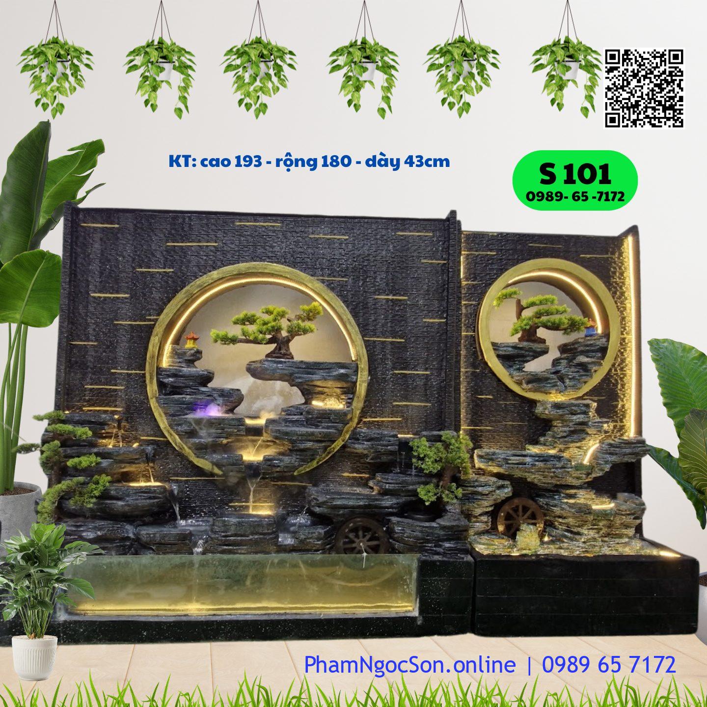 thác nước phong thủy de phòng khách