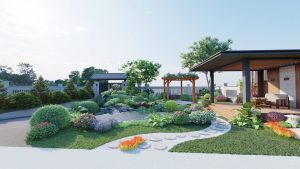 thiết kế sân vườn 3d